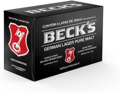 Pack Cerveja Becks Lata Sleek 350ml - Com 08 Unidades - Ekonomia