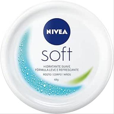 NIVEA Creme Hidratante Soft 48g - Hidratação suave e textura leve de rápida absorção que deixa sua pele macia e com sensação de refrescância - Ekonomia