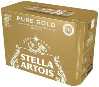 Pack Cerveja Stella Artois Pure Gold, Lata, 350ml, Caixa 8 unidades - Ekonomia