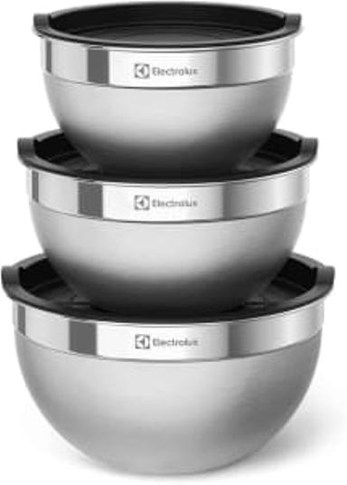 Conjunto de Bowls Tigelas de Inox com Tampa Plástica Electrolux - Ekonomia