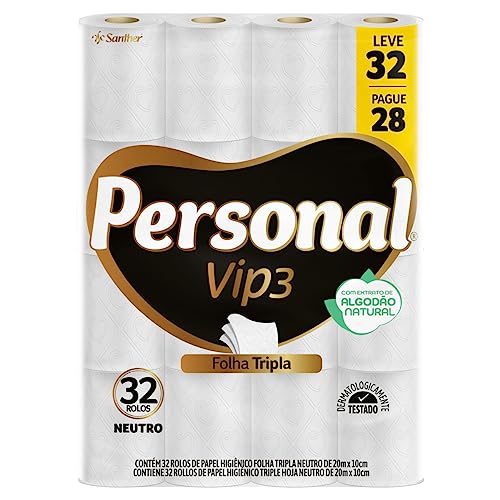 Personal Papel Higiênico Vip Folha Tripla, 32 Rolos De 20M - Ekonomia