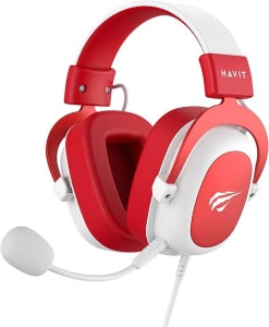 Headphone Fone de Ouvido Havit HV-H2002d Red, Gamer, com Microfone, Falante 53mm, Plug 3, 5mm: compatível com XBOX ONE e PS4, HAVIT, HV-H2002d Cor Vermelho e Branco - Ekonomia