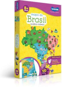 Toyster Quebra-Cabeça Cartonado Mapa do Brasil, 100 Peças - Ekonomia