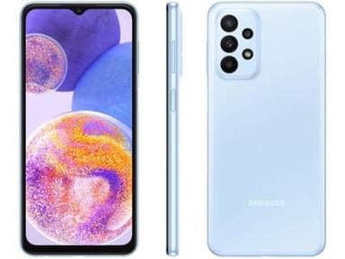 Smartphone Samsung Galaxy A23 128GB Azul 4G - Octa-Core 4GB RAM 6,6” Câm Quádrupla + Selfie 8MP - Ekonomia