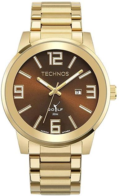 Relógio Technos Masculino Golf Dourado - 2115MWV/1M - Ekonomia