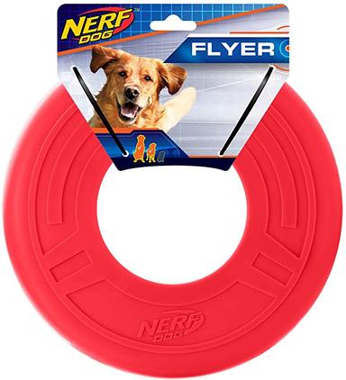Nerf Dog Brinquedo para cães Atomic Flyer, Frisbee, 25,4 cm de diâmetro, unidade única, vermelha - Ekonomia