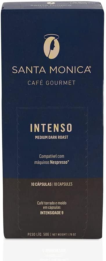 Cápsulas de Café Gourmet Intenso Santa Monica, Compatível com Nespresso, Contém 10 Cápsulas - Ekonomia