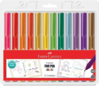 Caneta Ponta Fina Faber-Castell Fine Pen Colors Edição Especial 12 cores - Ekonomia
