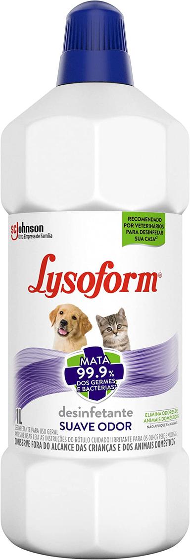 Desinfetante Lysoform Pets Suave 1 litro, Unica - Ekonomia