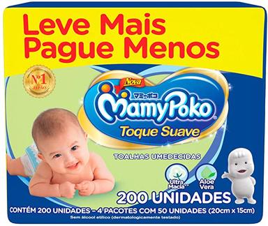 Lenço Infantil Mamypoko Com 200 Toque Suave, MAMYPOKO, Branco, 200 Unidades - Ekonomia