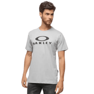 [Tam. P] - Camiseta Oakley O-Bark Masculina - Cinza+Preto - Ekonomia