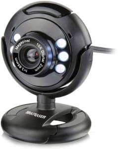 Webcam Multilaser Plug E Play 16Mp Nightvision Microfone Usb Preto - WC045 - Ekonomia